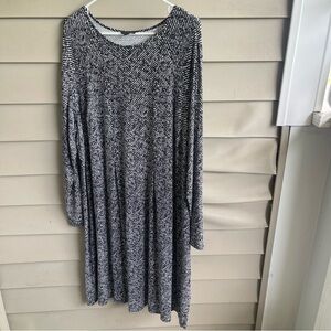 J Jill Wearever Collection Womens‎ 2X Stretch Shirt Dress Printed Career Office